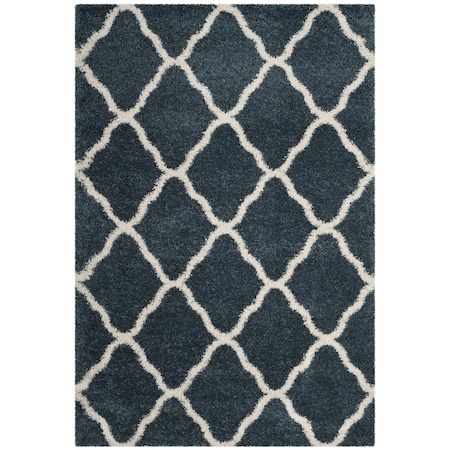 Safavieh 9 x 12 ft. Hudson Shag Power Loomed Rectangle Area Rug; Slate Blue & Ivory SGH283L-9